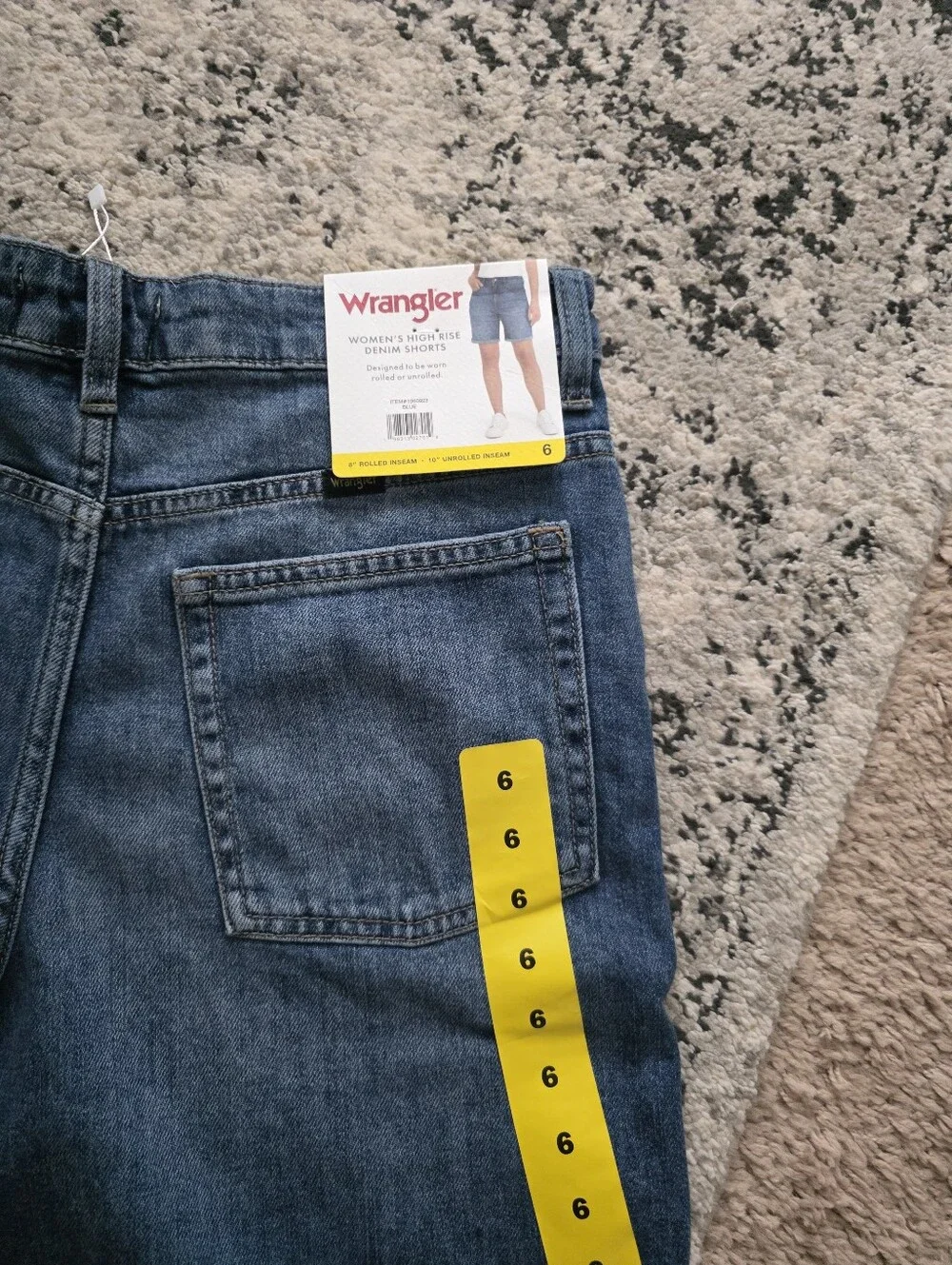 Wrangler Highrise Long Denim Shorts Womens 6 NWT Blue Boho Preppy 90s Western